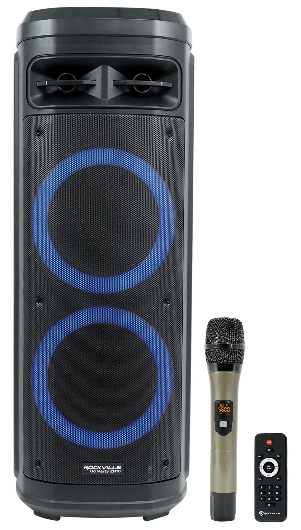 Rockville Go Party ZR10 Portable Powered Bluetooth Speakers with LED Lights and Microphone (Set of 2)  (图3)