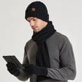 thumbnail image 5 of Njoeus Womens Mens Winter Warm Knit Beanie Hat Long Scarf Gloves Set with Fleeces Lined Skull Cap Neck Scarves for Women Men, 5 of 6