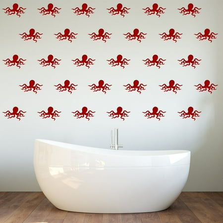 Vwaq Ocean Theme Wall Decals Octopus Bathroom Wall Decor