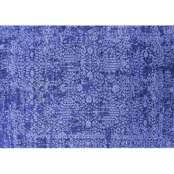 Ahgly Company Machine Washable Indoor Rectangle Oriental Blue Industrial Area Rugs, 2' x 3'