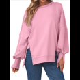 thumbnail image 2 of Sudaderas de Gran Tamaño para Mujer, Sudaderas con Capucha, Camisetas de Cuello Redondo, Conjuntos de Otoño, Ropa de Invierno Y2K para Adolescentes Rosa L, 2 of 7