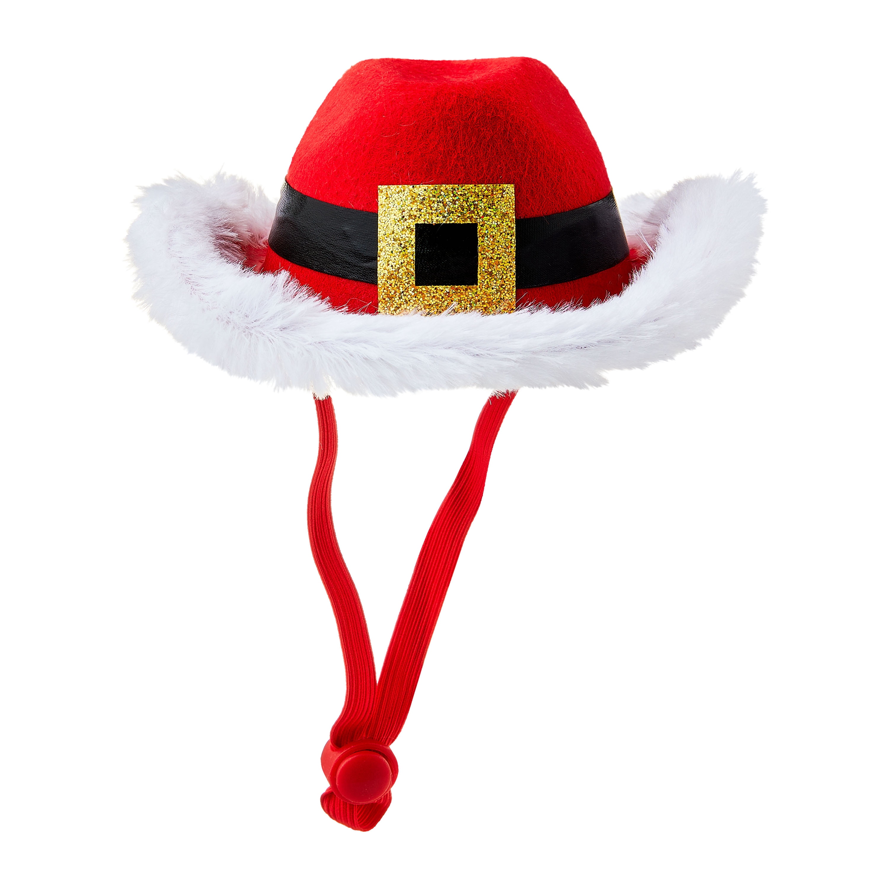 Vibrant Life Holiday Pet Santa Cowboy Hat for Cats & Dogs, Red, Extra Small/Small