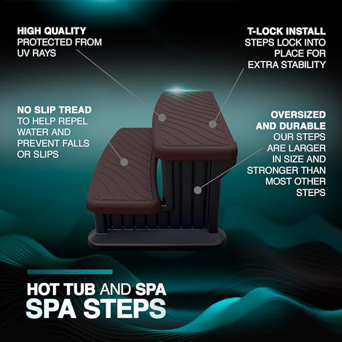 Spa Pure Hot Tub Spa Step 100 Series Espresso Outdoor Spa Accessory, 1 Pack, 6 x 16 x 16 Inches