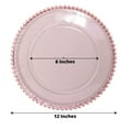 thumbnail image 3 of Efavormart 6 Pack 12" Clear Blush Acrylic Round Charger Plates With Beaded Rim Dinner Charger Plates, 3 of 11