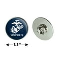 thumbnail image 6 of Marine Corps USMC Semper Fi Blue White Logo Officially Licensed Metal 1.1" Tie Tack Hat Lapel Pin Pinback, 6 of 8