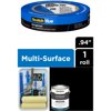 ColorPlace Exterior Black Semi-Gloss Paint 1 Gallon with ScotchBlue Painter's Tape Original Multi-Use, .94in x 60yd(24mm x 54,8m Bundle