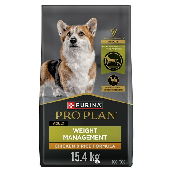 Purina Pro Plan Contrôle du Poids Formule Poulet et Riz, Nourriture Sèche pour Chiens
