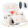 thumbnail image 1 of Electric Massage Recliner Chair, 3-in-1 Heated Vibration 360° Swivel Rocker with Storage Pockets for Living Room & Bedroom, 1 of 8