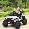 thumbnail image 3 of Gymax 12V Enfants Monter sur Camion RC Voiture Motorisée W / Suspension à Ressort & MP3 Blanc, 3 of 10