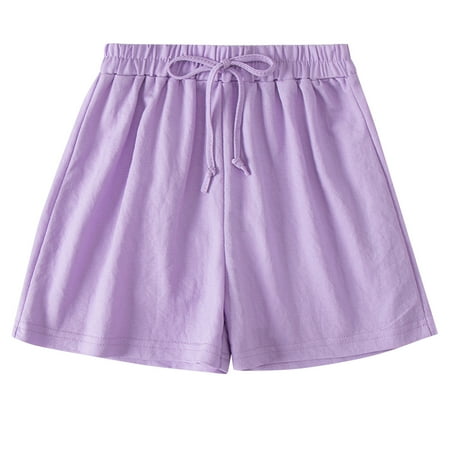 

nsendm Toddler Kids Girls Boys Elastic Waist Casual Shorts Pants Clothes 6Y Shorts for Little Girls Shorts Purple 4 Years