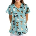 thumbnail image 5 of BDPORKAS Women Scrubs Nurse Uniforms Stretch Short Sleeve with Pockets Scrub Tops Characters Cartoon Cute Soft Nurse Tee, 5 of 5