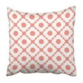 thumbnail image 1 of RYLABLUE Pink Abstract Quatrefoil Flower Pattern White Ancient Bright Circle Diagonal Dot Half Pillowcase Cover 16x16 inch, 1 of 1
