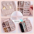 thumbnail image 3 of Jewellery Box Organiser, Travel Jewellery Box Small PU Leather Jewelry Storage Case Pink, 3 of 5