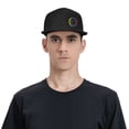 thumbnail image 6 of DouZhe Flat Brim Cap Snapback Hat, Sun Light Face Prints Adjustable Black Adult Baseball Cap, 6 of 7
