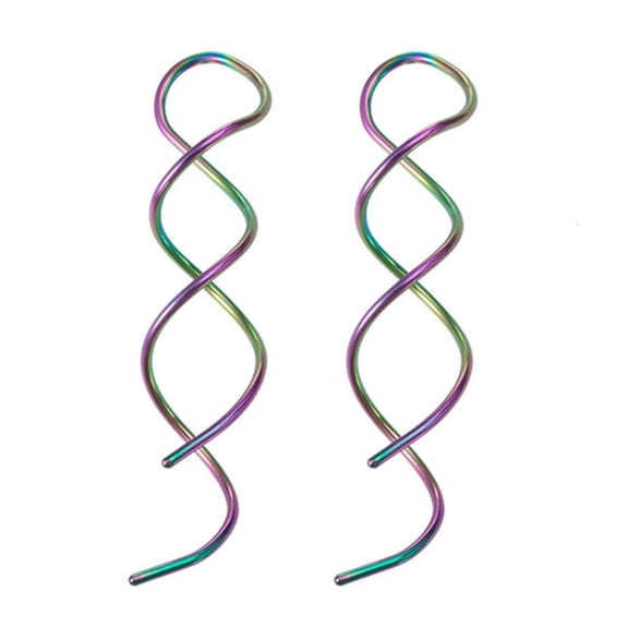 Osdhezcn Handmade Twisted Spiral-Earrings for Women Stainless Steel Threader Dangle Earrings Minimal-Jewelry Linear Earrings