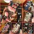 thumbnail image 2 of LYM-Phone Case For Nokia C210, Flower Shockproof Soft case Back Cover Anti-knock Wristband Anti-dust Lanyard Kickstand Waterproof Phone Holder Durable Wrist Strap Silicone Fashion Design, 2 of 9