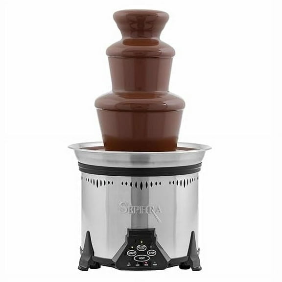 Sephra Elite 19" Home Chocolate Fountain . Holds up to 6lb of Chocolate, Great for up to 40 guests. Removable bowl for easier cleaning. Electronic control panel for temperature adjustment.
