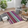thumbnail image 1 of Abstract Turkish Area Rug, Barcode Lines Like Stripes Vertical Pattern Funky Modern Tile Illustration, Soft Carpet for Living Room Decor with Distressed Look, 5.2' X 7.6', Pale Caramel, by Ambesonne, 1 of 4