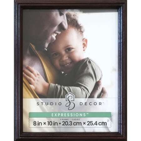 Studio Decor Expressions Narrow Wood Frame - Classic Photo Display, Brown Finish, 8" x 10", 1 Pack