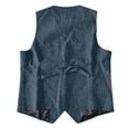 thumbnail image 3 of Yusimy Men's Solid Color Lapel Collar Single-Breasted Multi-Pocket Waistcoat Vest Formal Slim Fit Business Casual Style, 3 of 4