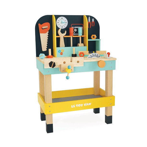 Le Toy Van - Juego de banco de trabajo de juguete de madera | Gran set de construcción educativo para juegos de rol | Herramientas de madera para juegos de simulación: adecuadas para niños a partir de
