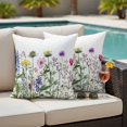thumbnail image 2 of Outdoor Pillow Cover Flowers Leaves Set of 2 Waterproof Throw Pillowcases Watercolor Plant Decorative Patio Furniture Pillows for Couch Garden Indoor & Outdoor Use, 2 of 9