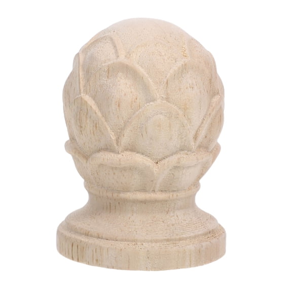 DRAFIDEEP Pineapple Wood Finial for Bedposts, 1 Piece Khaki Wooden Decor for Bedroom Furniture