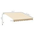 thumbnail image 3 of 10' x 8' Retractable Awning, Patio Awnings, Sunshade Shelter w/ Manual Crank Handle, UV & Water-Resistant Fabric and Aluminum Frame for Deck, Balcony, Yard, Beige, 3 of 6
