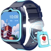 IOWODO Kids Smart Watch,1.75" Touch Screen Watch with 32 Games, Camera, Music Player, Pedometer, Parental Controls, IP68 Waterproof, No App No Phone Needed, Blue