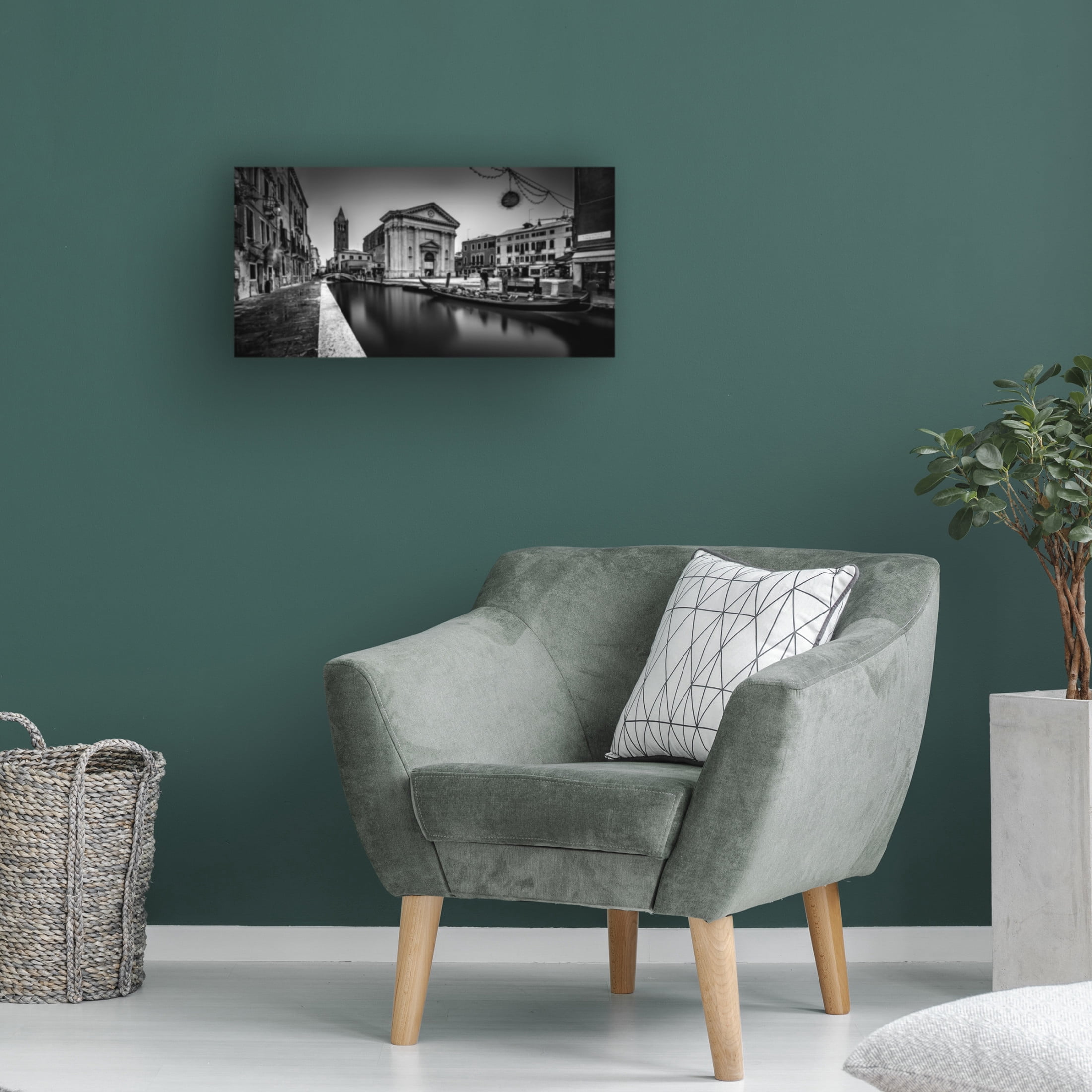 Canvas Wall Art - Sven Kohnke 'Gondola At Campo San Barnaba, Venice' Wall Art for Living Room, Bedroom, or Office Décor by Trademark Fine Art - 24 x 12 Inches