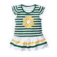 thumbnail image 4 of Ugoldhm Girls Ruffle Short Sleeve T-Shirt, Cute Flower Print Babydoll Striped Crewneck Summer Tee (Ages 1-10), 4 of 6