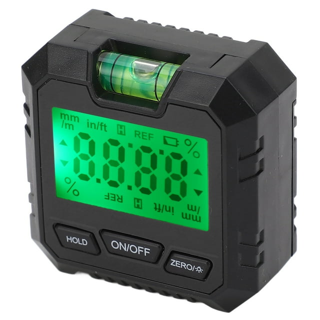 CAJA DE NIVEL DIGITAL, MEDICIÓN DE ÁNGULO ESTABLE CONFIABLE, Magnetismo, Pantalla Clara, Corte de Carpintería, Material ABS, Para Corte de Carpintería, Reparacia de
