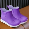 thumbnail image 6 of ZACPNCV Toddler Boys Shoes Rain Boots Water Boots Children Unisex Rain Shoes Soft Shoes Rubble Boots Non Slip Purple 27, 6 of 6