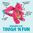 thumbnail image 2 of goDog Dragons Squeaky Plush Dog Toy, Chew Guard Technology, Pink, Small, 2 of 8