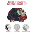 thumbnail image 5 of Balery Roses Skulls Shower Caps, Double Layer Waterproof Shower Cap, Double Layers Reusable Shower Cap With Soft Comfortable For Long Thick Hair Soft Bath Shower Hair Caps, 5 of 9