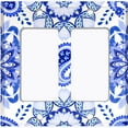 thumbnail image 6 of Metal Light Switch Plate Cover Mandala Blue White Flower Tile Pattern MDL089, 6 of 13