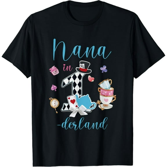 Nana In Onederland 1st Birthday Girl Family Tea Party T-Shirt TShirt