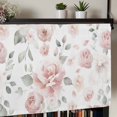 thumbnail image 5 of Pink Rose Rod Pocket Curtain Valance, Modern Simple Romantic Flowers Floral Leaves Farmhouse Window Valance for Living Room, Bedroom, Kitchen 60"W x 18"L, 5 of 9