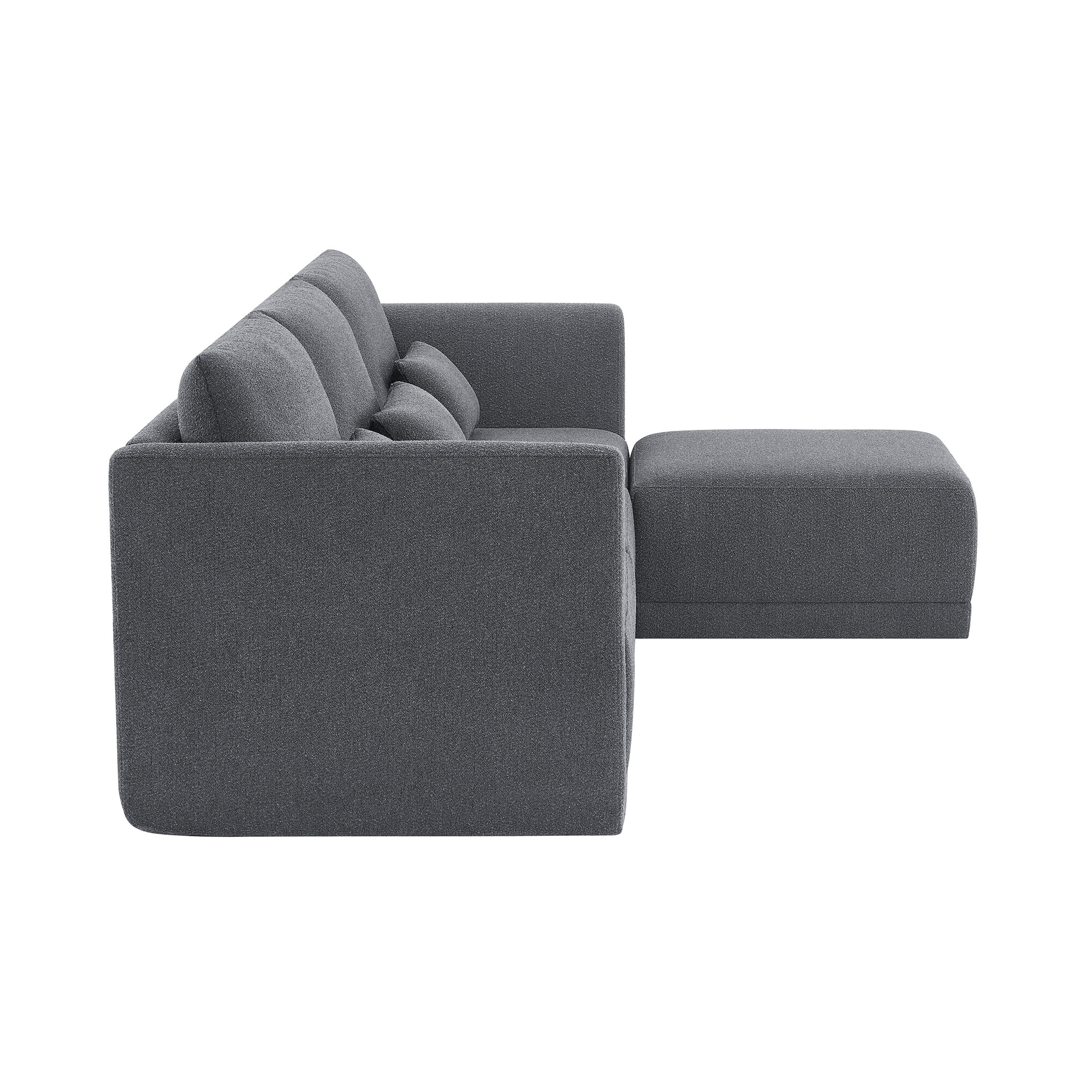 Beautiful Drew Modular Sectional Sofa with Ottoman by Drew Barrymore, Charcoal