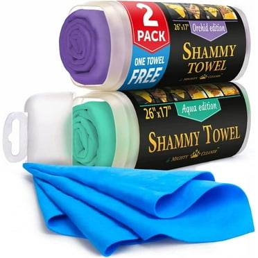 Premium Chamois Cloth for Car - 2pack   1 Bonus Car Shammy Towel - 26x17 - Super Absorbent Reusable Shammy Cloth for Car - Scratch-Free