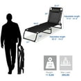 thumbnail image 2 of Gymax Foldable Lounge Chaise Adjustable Patio Camping Cot w/ Pillow Beach Pool Black, 2 of 10