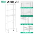 thumbnail image 4 of Biemlerfn Over The Toilet Storage Shelf, 3-Tier Wooden Bathroom Organizer Freestanding Space Saver with Toilet Paper Holder and 3 Hooks, White, 4 of 16
