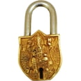 thumbnail image 2 of PARIJAT HANDICRAFT Functional Brass Beautiful Padlocks with Two Keys Solid Brass with Natural Patina in a Beautifully Ornate Padlock, 2 of 2