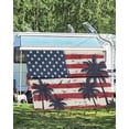 thumbnail image 4 of 4th of July RV Awning Sun Shade Screen 9'X15.3' American Flag Mesh Sunscreen Patriotic Star Seagull Palm Tree Awning Shade Screen with Zipper UV Blocker Completed Kits for RV Motorhome Camper, 4 of 7
