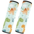 thumbnail image 2 of 2 Car Seat Belt Covers S Size 6.5*6.5 Inches Car Seat Belt Shoulder Pad Backpack Shoulder Pad Stroller Belt Cover Polychromatic Dinosaur, 2 of 8