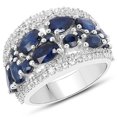 thumbnail image 1 of 3.61 Carat Genuine Blue Sapphire and White Zircon .925 Sterling Silver Ring QJ Model, 1 of 3