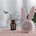 thumbnail image 2 of Rabbit Shaped Alarm Clock Cartoon Bedside Clock Kids Students Timer Night Light Pink, 2 of 9