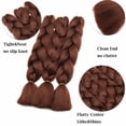 thumbnail image 4 of Benehair 6Packs Jumbo Braiding Hair Extensions Real Afro Box Braids Crochet Twist Braid Ponytail 24" Dark Auburn, 4 of 8