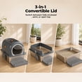 thumbnail image 5 of Alvantor Double-Entry Convertible Lid Cat Litter Box, 3-in-1 Stainless Steel Cat Litter Box, 23.62"x15.75"x15.75", Multicolor, 5 of 7