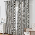 thumbnail image 2 of Black White Boho Farmhouse Curtains for Living Room 2 Panels, Linen Light Filtering Vintage Curtains Farmhouse Western Aztec Printed Rustic Rod Pocket Curtain Drapes with Tassels, 2 of 7